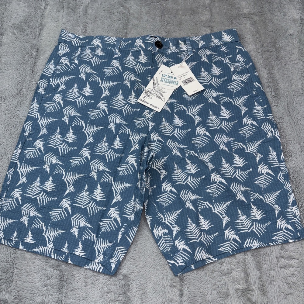 Jachs New York NWT Seersucker Shorts Tropical Floral Print Men‎ 29 Blue